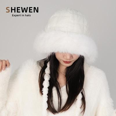 佘温毛绒渔夫帽冬季保暖