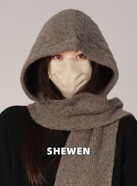 韩版围巾一体巴拉克拉法帽