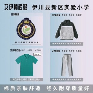 【校徽校服】伊川县新区实验小学 英伦学生运动服短袖T恤00