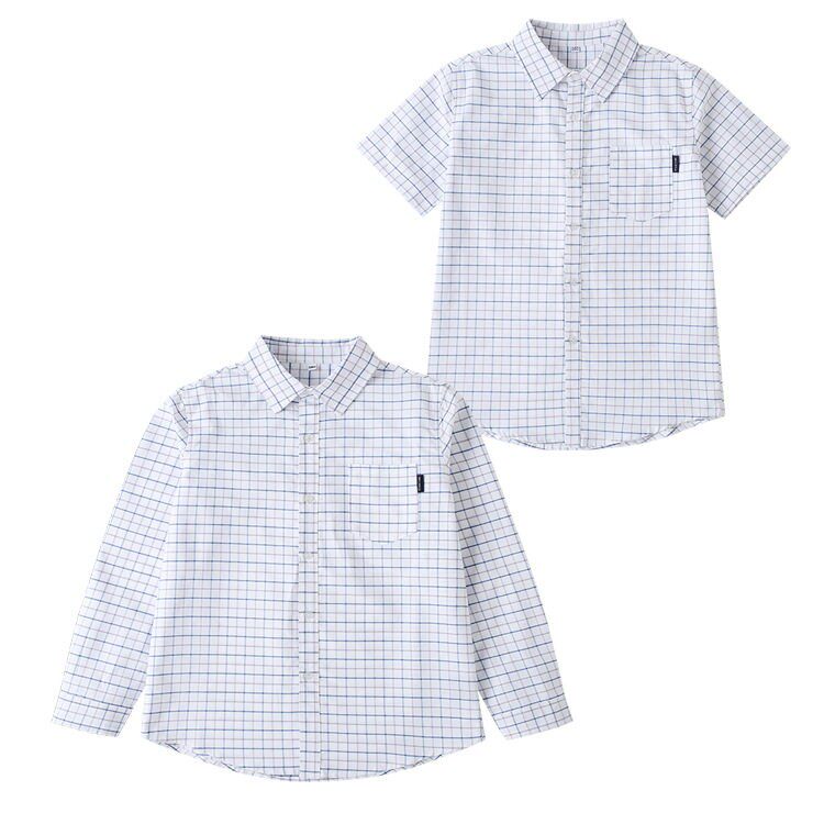 中小学生校服春秋夏款学院风英伦风格子衬衫长袖男短袖上衣夏季T