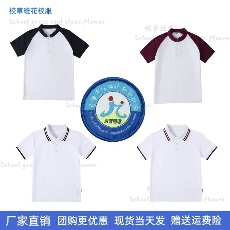 上海松江区九亭小学 英伦风学生夏季短袖T恤POLO衫校服X