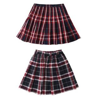 毛衣马甲童装女童裙装半身裙红格子英伦百褶裙新款百搭短裙子校服