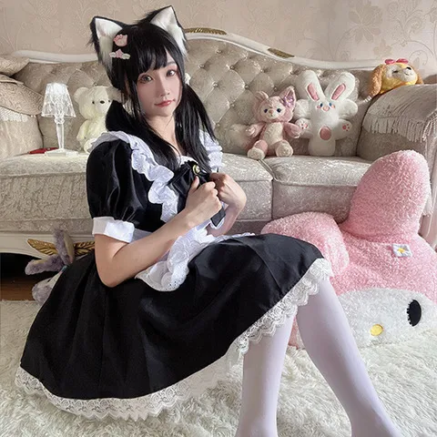 女仆装黑白制服cosplay连衣裙兔女郎可爱洛丽塔女佣新Lolita日系