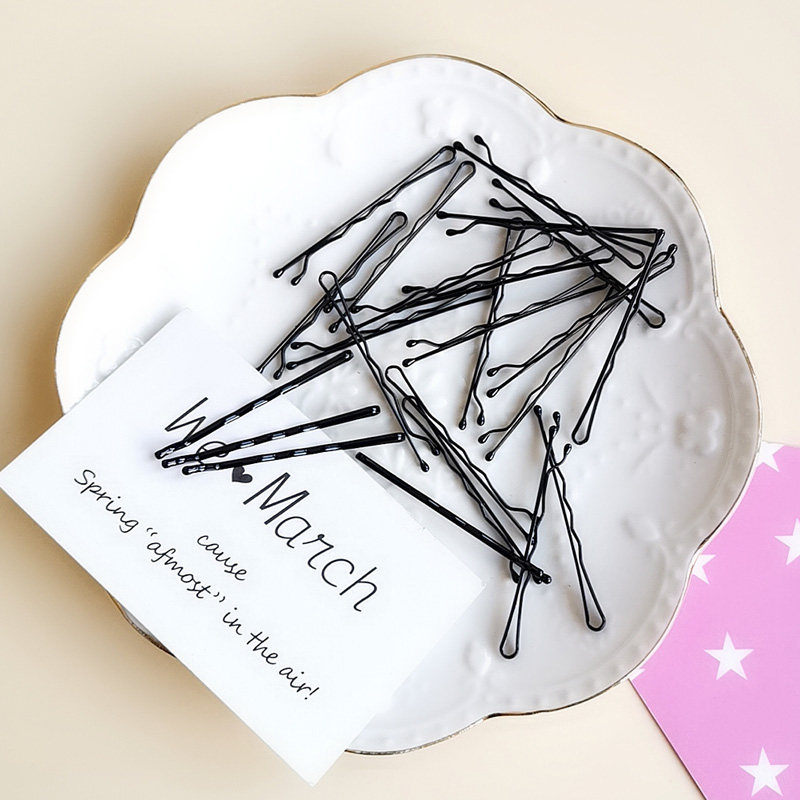 黑色一字夹发夹不掉漆发饰波浪夹卡子碎发钢夹边夹顶夹发卡刘海夹