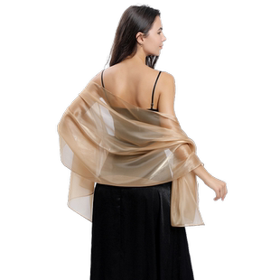 气质欧美礼服披肩新娘伴娘婚纱晚礼服舞会晚宴纱巾轻盈飘逸长围巾