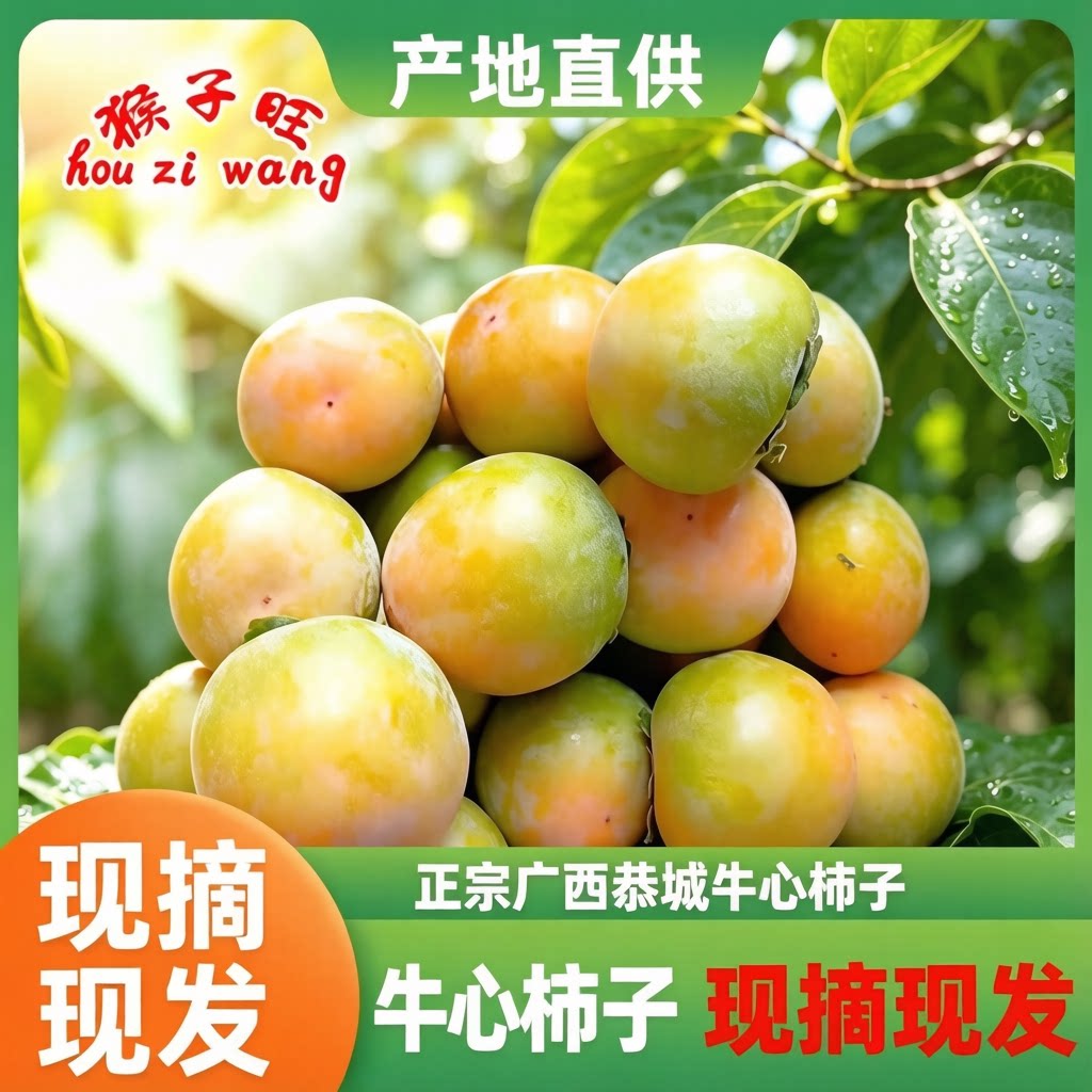 广西桂林恭城牛心柿子精选大果