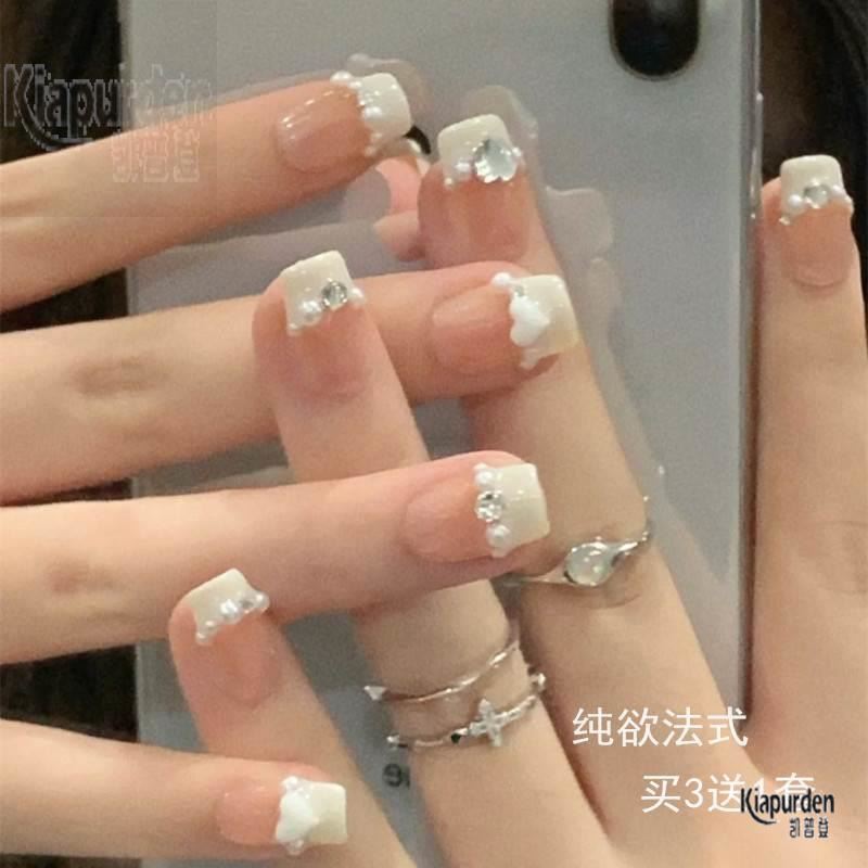 儿童穿戴甲指甲贴无味女孩女童专用11岁网红美甲贴片9果冻胶8