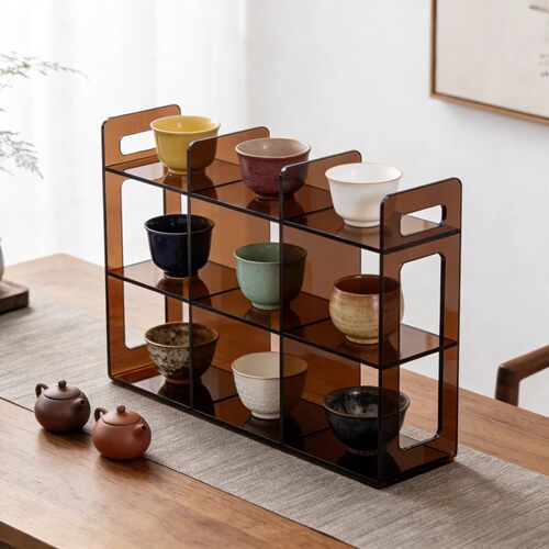 简约风多层博古架免安装收纳架