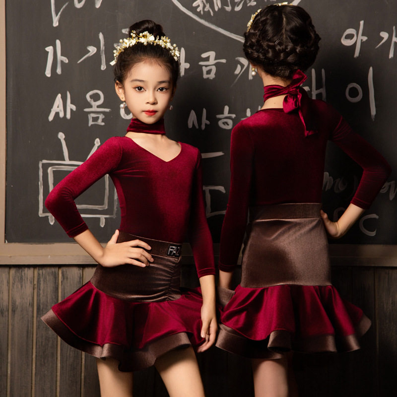 FAZ秋冬新少儿网红拉丁舞练功服