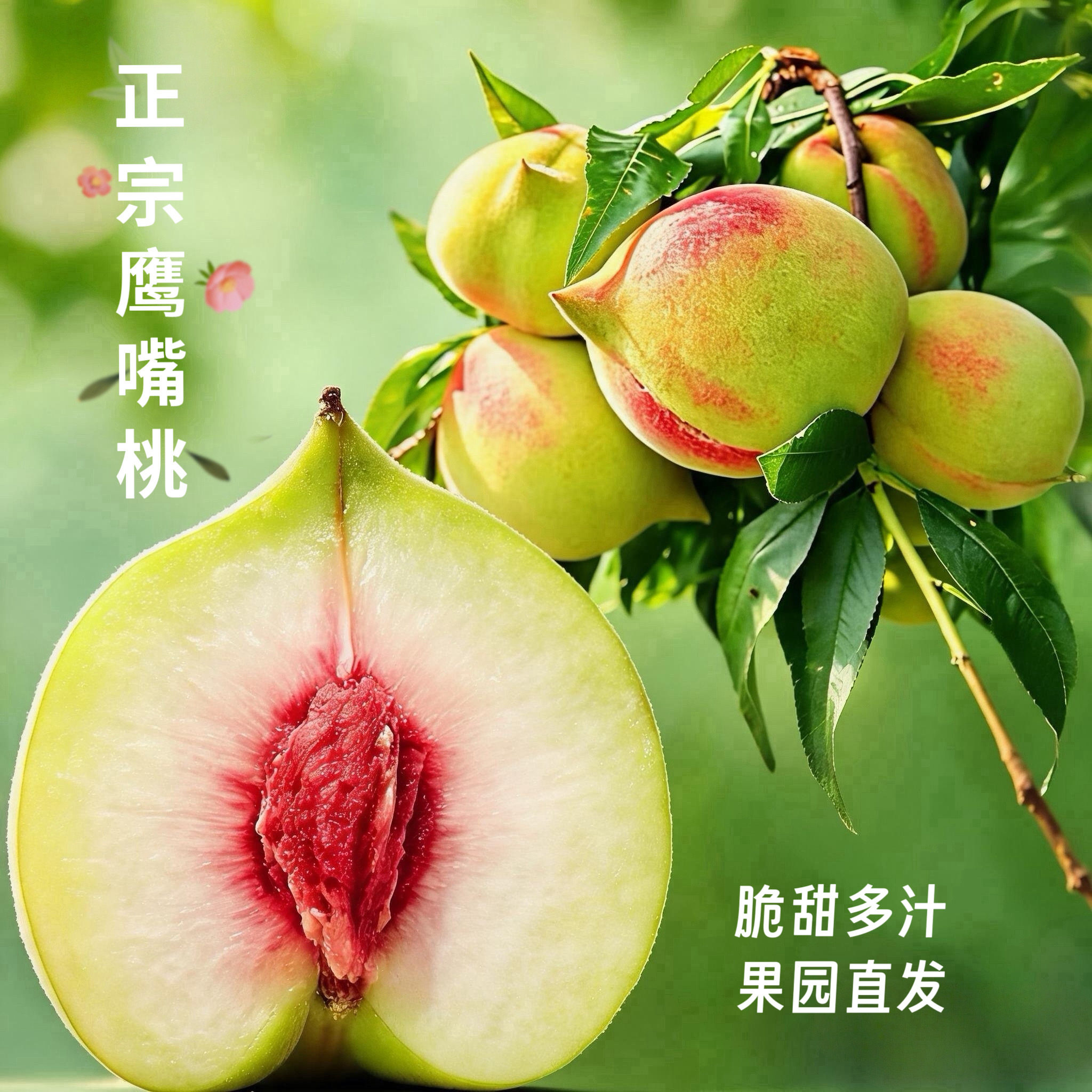 赣南正宗鹰嘴桃水蜜桃脆甜当季新鲜现摘现发孕妇水果大果整箱包邮