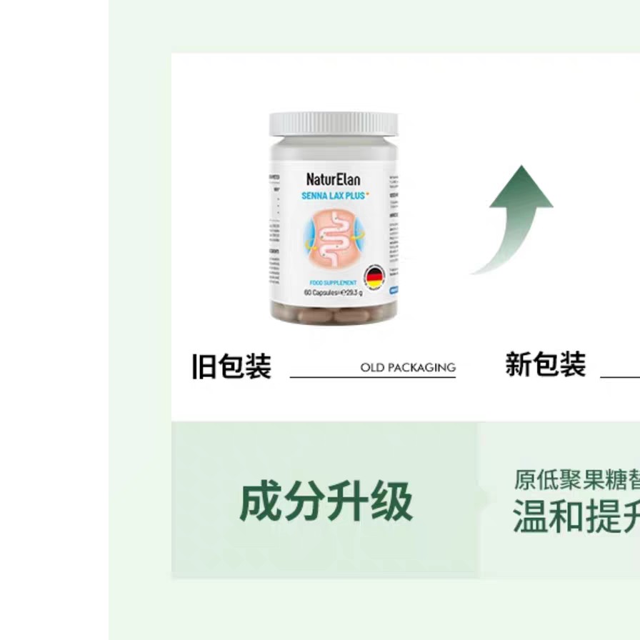 德国清肠胶囊塞纳叶加强版清畅道通肠芦荟膳食纤维60粒