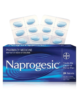 Naprogesic拜耳痛经小蓝片缓解经期姨妈痛萘普生止痛药24片
