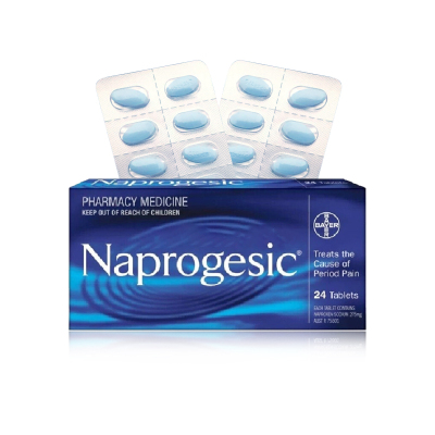 Naprogesic拜耳痛经小蓝片缓解经期姨妈痛萘普生止痛药24片