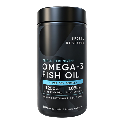 【150粒】SportsResearch黑金鱼油1250mg高纯浓度omega3DHA磷脂SR