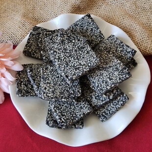 热销推荐浙江小吃温岭坞根老式手工传统糕点零食300g纯黑芝麻酥糖