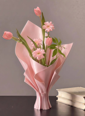 花瓶摆件客厅插花轻奢高级感3D打印简约插花容器氛围感装饰品摆件