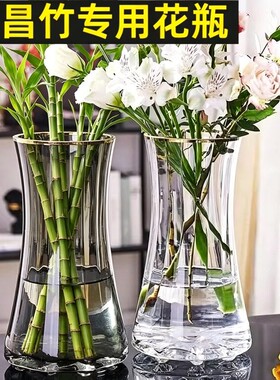 文昌竹专用花瓶轻奢玻璃高级感水养百合鲜花客厅插花摆件桌面卧室