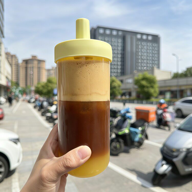 manner同款咖啡玻璃吸管杯女生高颜值大容量直饮果汁牛奶冷萃杯
