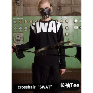 CROSSHARI潮牌SWAT印花款黑色长袖T恤卫衣 春夏宽松男女通用百搭