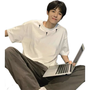 美式复古短袖t恤男夏季2026新款重磅纯棉宽松休闲百搭体恤上衣服