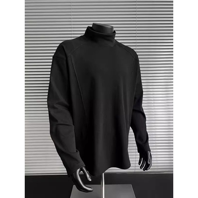 颖膝美式半高领德绒打底衫男款