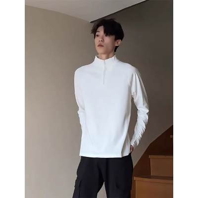 颖膝美式德绒半拉链打底衫男秋冬