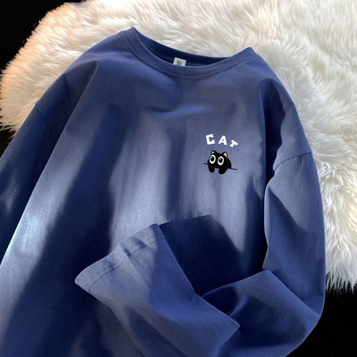 颖膝纯棉长袖t恤男春秋季ins潮牌