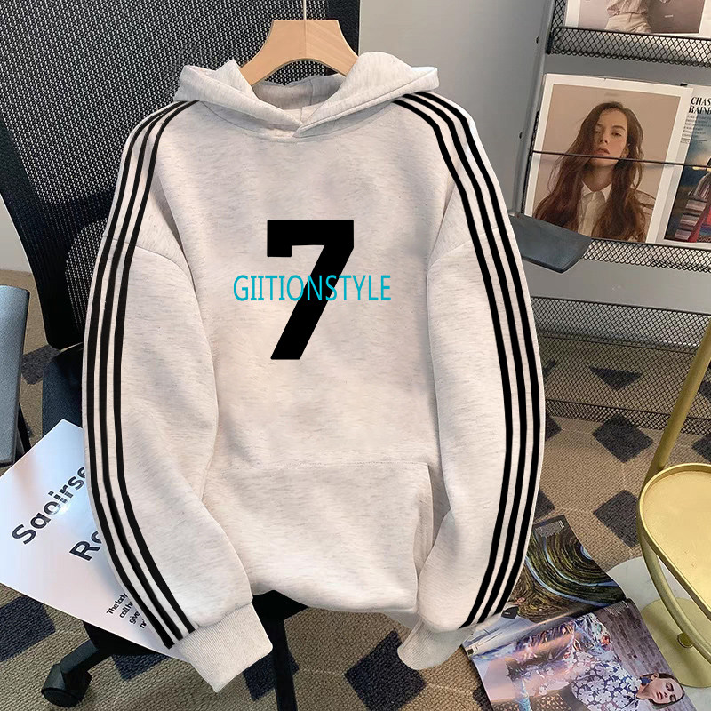 颖膝美式重磅卫衣男生三条杠外套