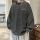潮牌卫衣男美式 内搭打底衫 复古重磅400g水洗做旧长袖 T恤纯棉秋装