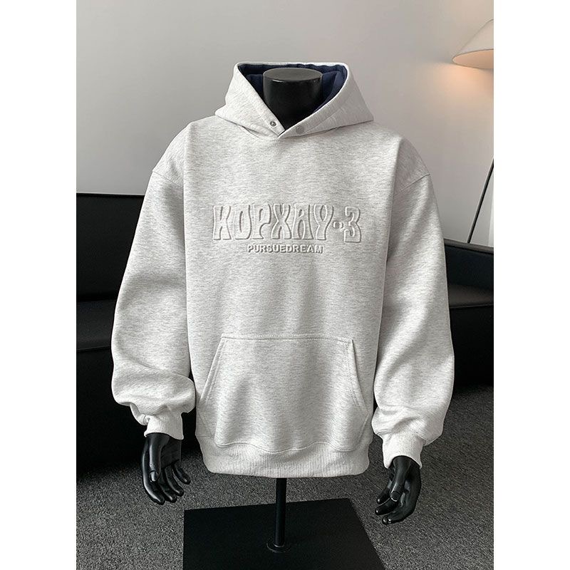 颖膝重磅刺绣连帽卫衣男款潮牌