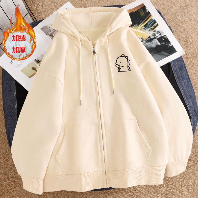 颖膝连帽开衫卫衣男士秋冬ins潮