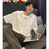 2026新款 t恤男夏季 重磅纯棉宽松休闲百搭体恤上衣服 复古短袖 美式