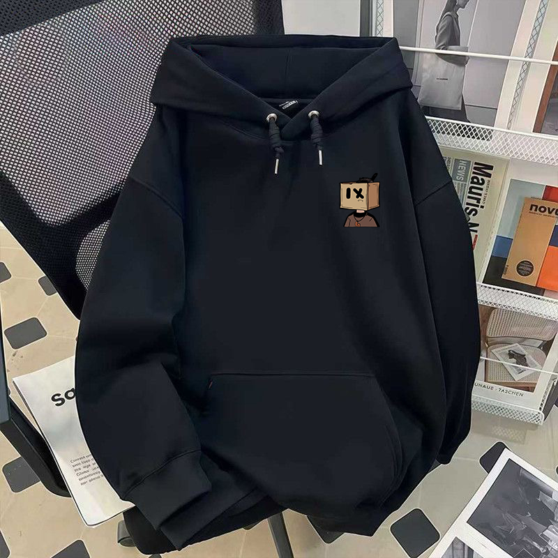 颖膝420g重磅连帽卫衣男秋冬季