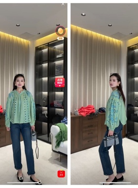 【小雪心选】绣花镂空上衣6545