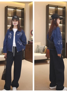 【小雪心选】6876   纯棉趣味刺绣夹克外套