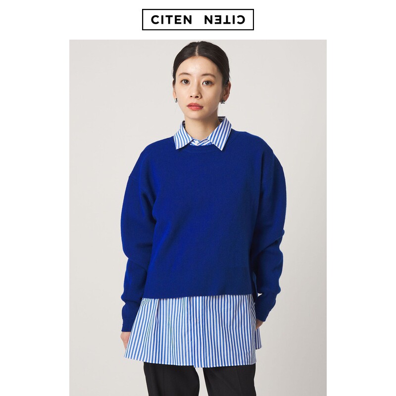 CITEN 2026秋新品女装通勤简约针织感卫衣风套头衫