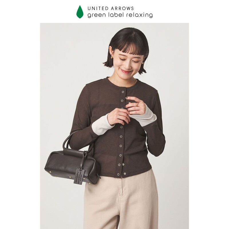 green label relaxing  2026秋新品女装质感同系列微透针织开衫