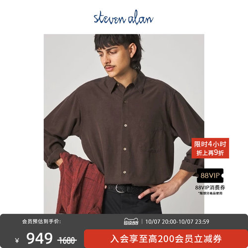 steven alan 2026春夏新品 男装  中长款翻领纯色长袖衬衫