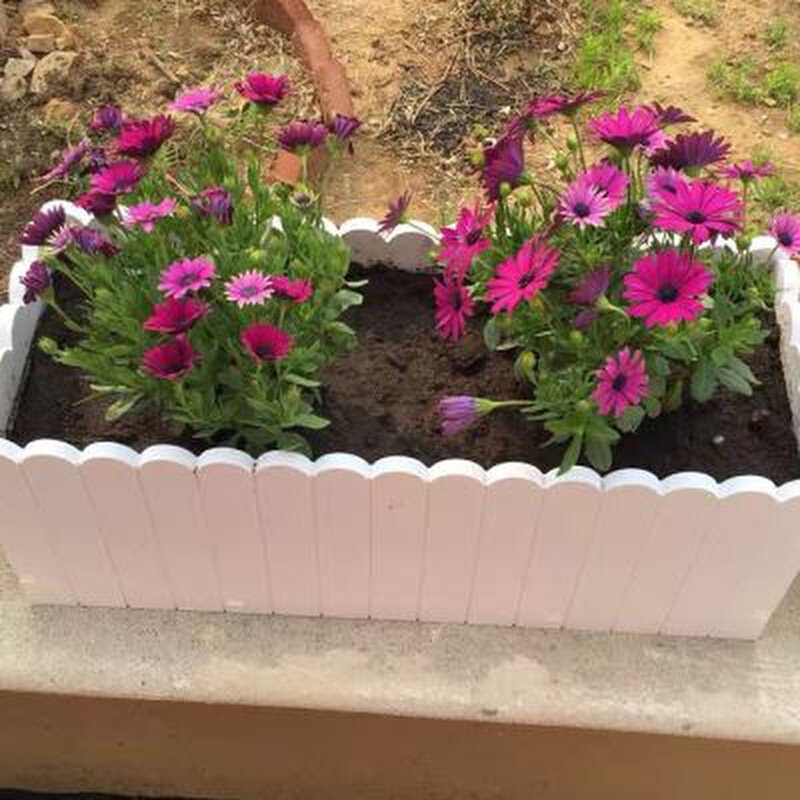 长方形塑料花盆户外家用仿木学校白色阳台种菜花包邮PVC花箱定i.