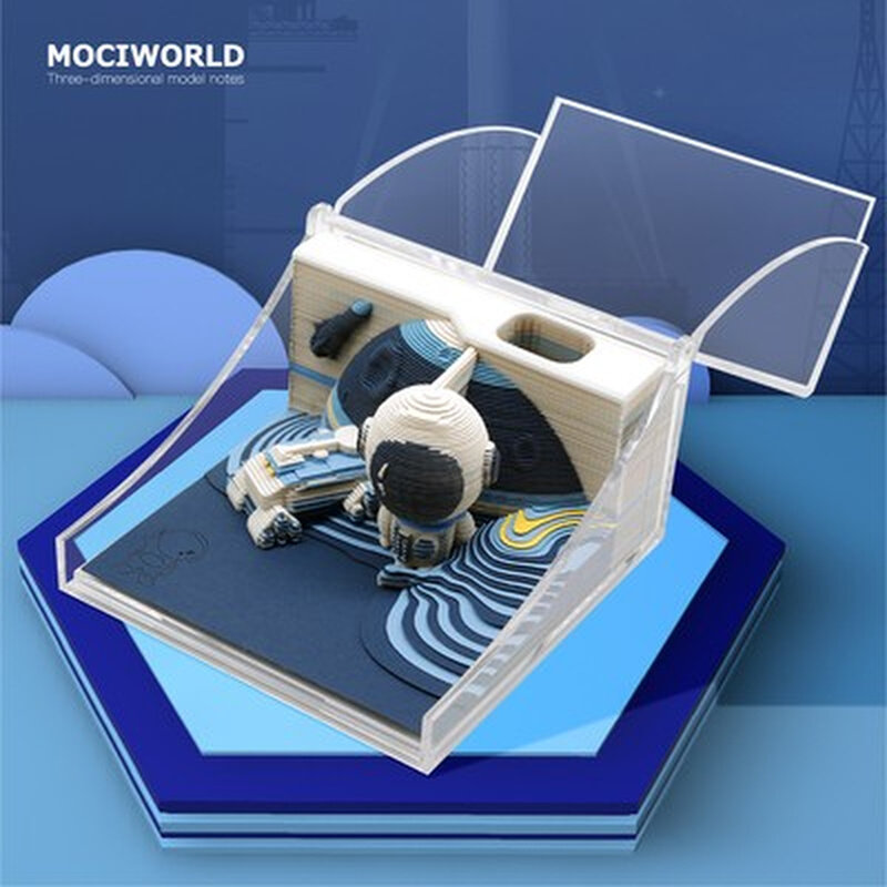 航天太空系列3d立体纸雕便签纸天宫五号模型便利贴创意摆件礼盒