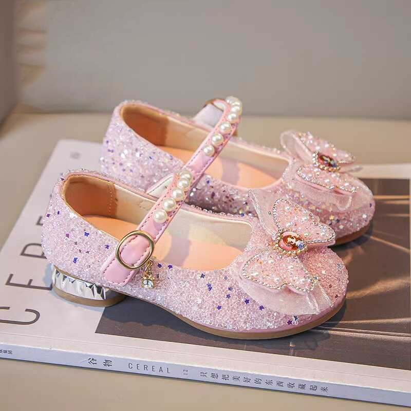 真皮女童鞋爱莎公主鞋