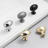 橄榄球椭圆拉手单孔衣柜门抽屉欧式 金色银色黑色家具锌合金门把手