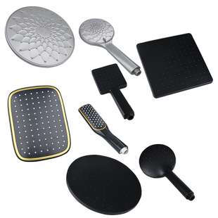 淋浴喷头黑色淋雨喷淋头增压大花洒顶喷单头花洒莲蓬头配件不锈钢