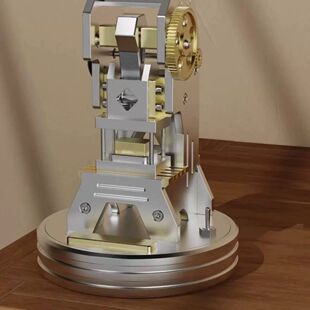 益智电动冲床拼装 机械模型金属质感齿轮传动立体成人礼物桌面摆件