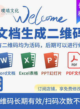 文档文件表格Word Excel PPT PDF修改转换做成链接制作生成二维码