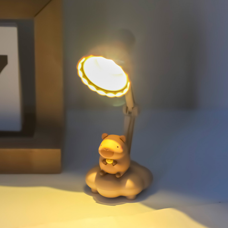 卡皮巴拉可爱造型迷你小台灯云朵小夜灯卧室睡眠灯女生网红少女心