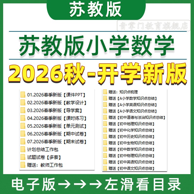 2026苏教版小学数学课件PPT教案四五六年级一二年级电子版上下册