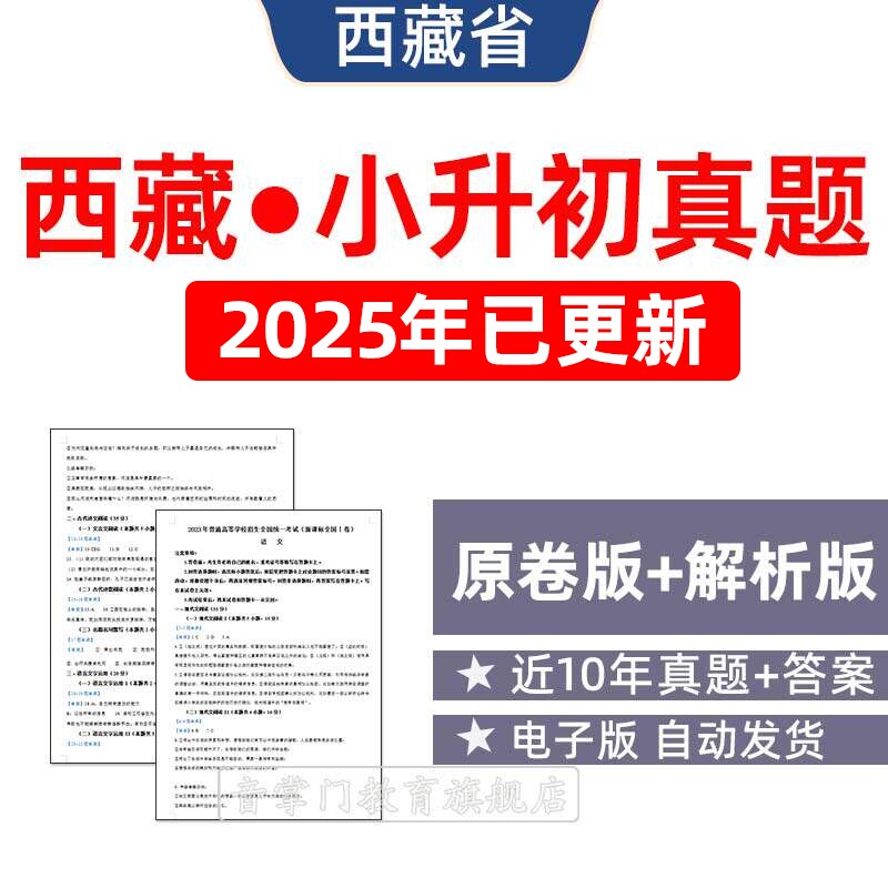 2025年西藏自治区小升初历年真题试卷语文数学英语小学试题电子版