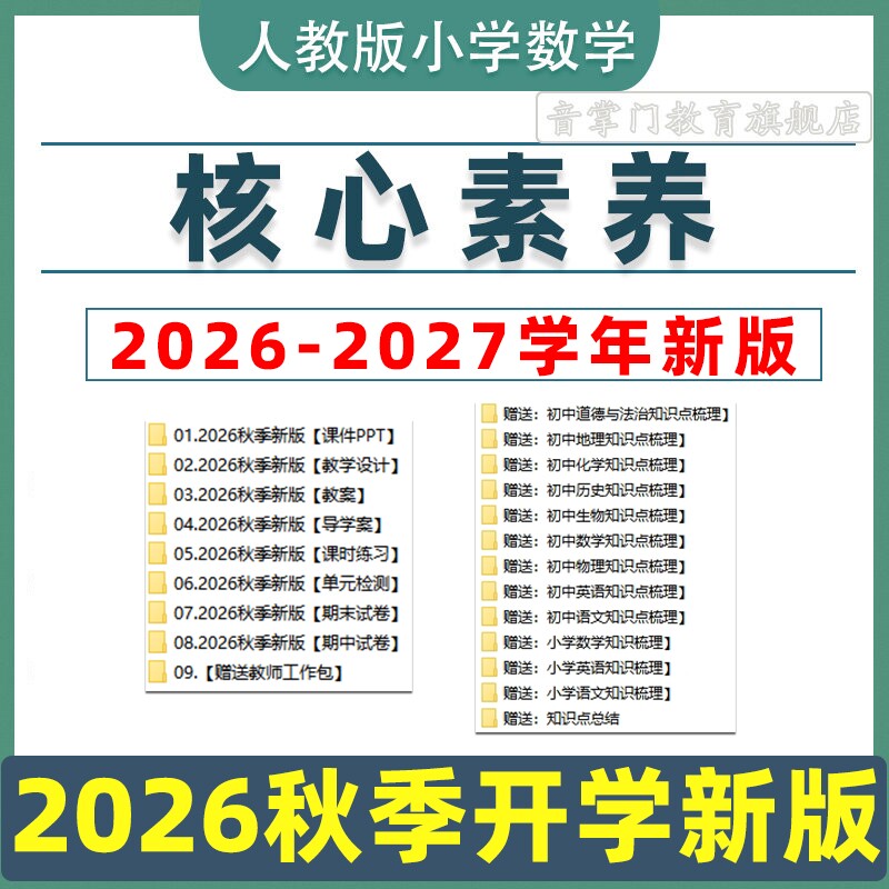 2026核心素养新课标教案人教版小学数学一二三四五六年级课件PPT