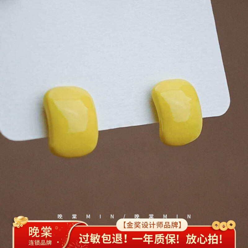印象花园 轻松拿捏~彩色简约耳环百搭高级小众耳饰个性耳钉A598